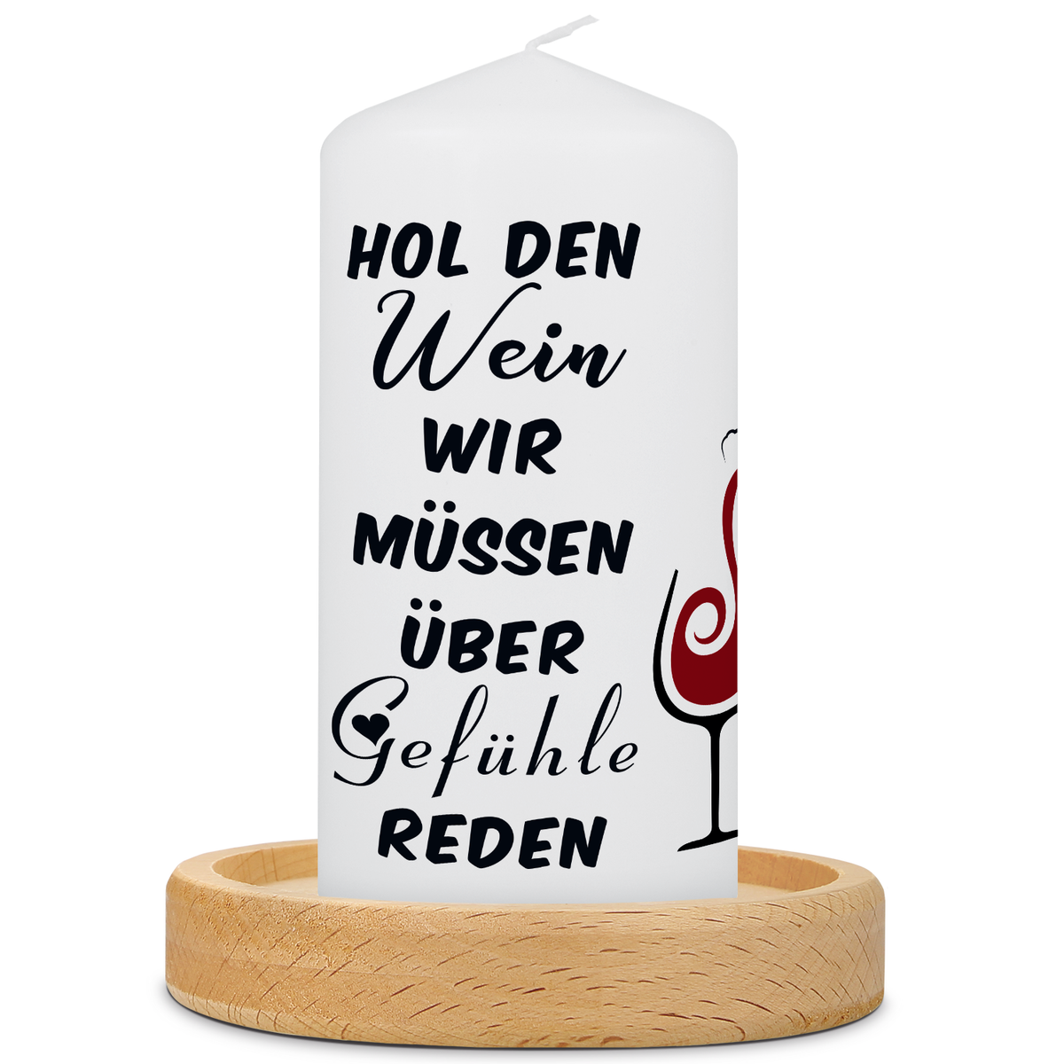 Kleine Kerze "Hol den Wein"