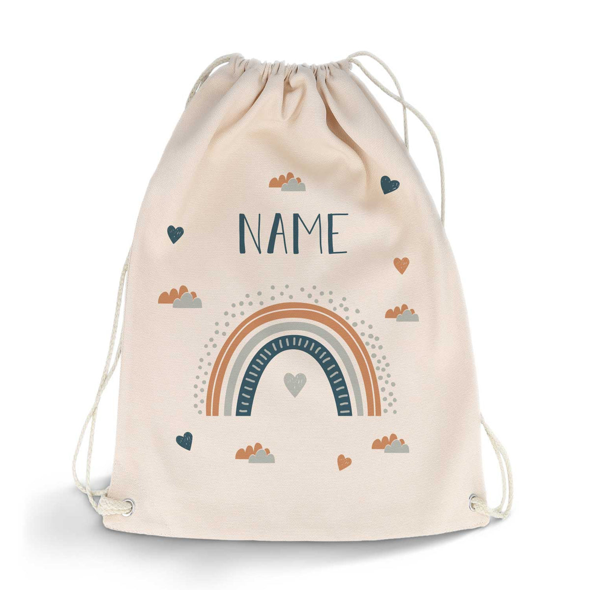 Bedruckter Turnbeutel für Kinder im Regenbogen Design