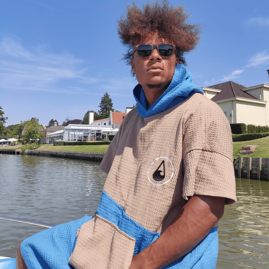 Travel Poncho Lighd, Baumwolle Waffle Piquee
