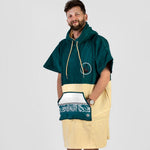 Poncho Petrol, Baumwolle Velours Namma Markt