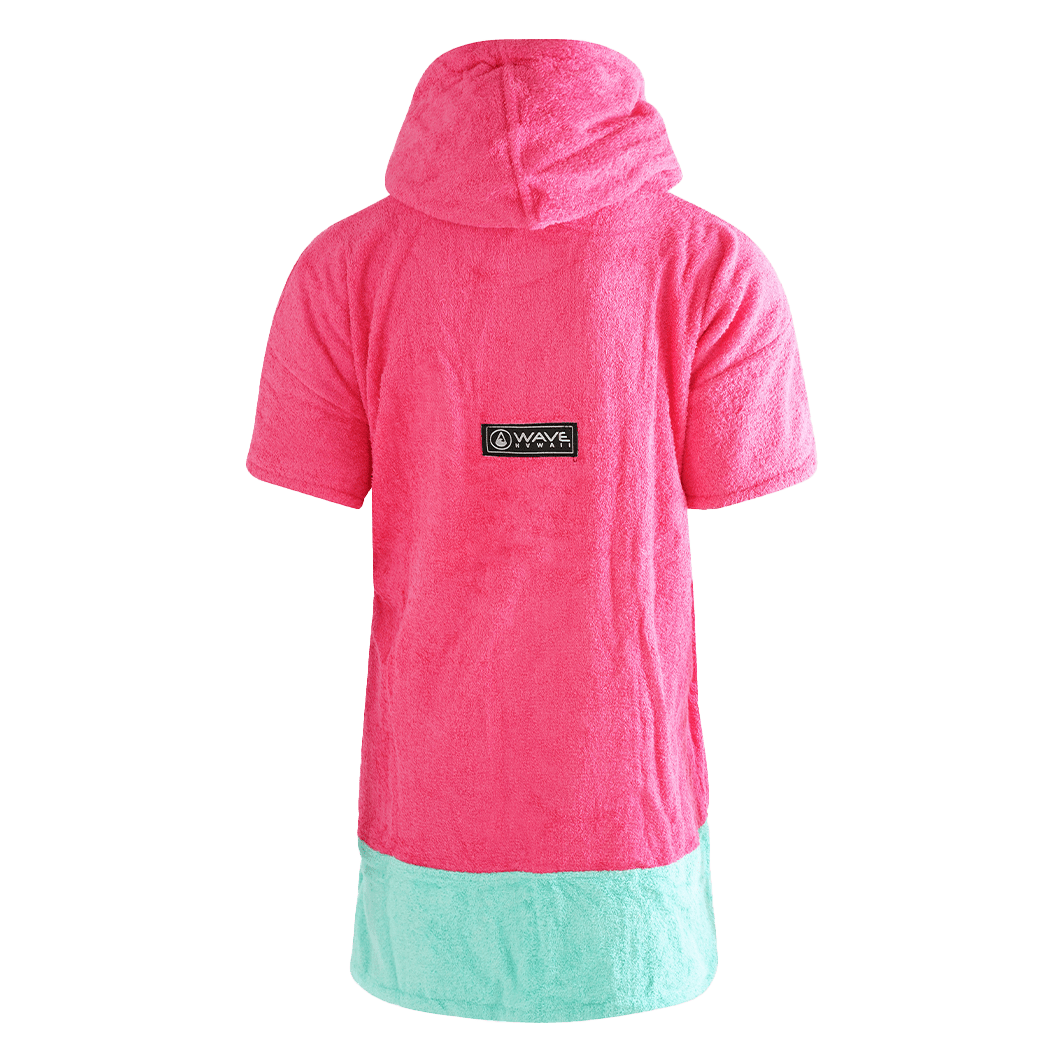 Poncho Pink Wave, Baumwolle Velours