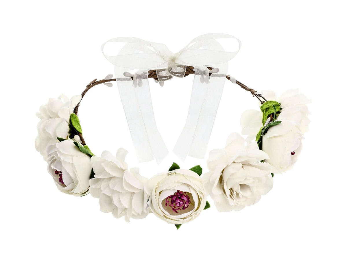 Haarreif Blumenkranz Krone 17 cm weiß Namma Markt