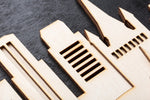 3D Wandbild aus Holz Skyline Köln 2017