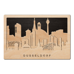 3D Wandbild aus Holz Skyline Düsseldorf 2017
