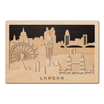 3D Wandbild aus Holz Skyline London 2017
