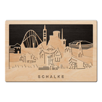 3D Wandbild aus Holz Skyline Schalke 2017
