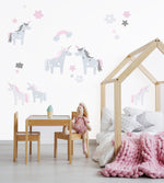Wandsticker Set Einhorn & Sterne