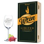 Stölzle Lausitz Weinglas mit Gravur inkl. bedruckter "Limited Vino Edition" Holzkiste