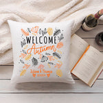 Bedrucktes Kissen mit Spruch Welcome Autumn