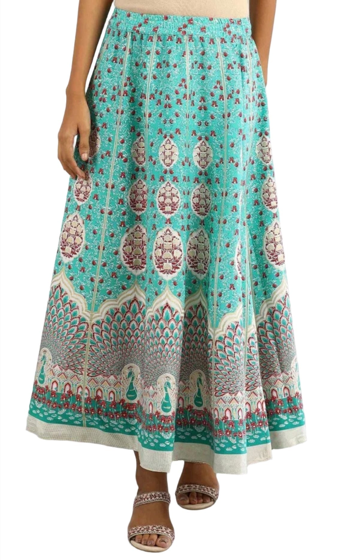 Teal Printed Skirt in Germany