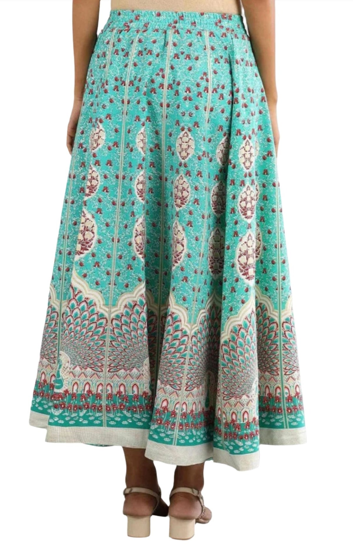Teal Printed Skirt in Germany