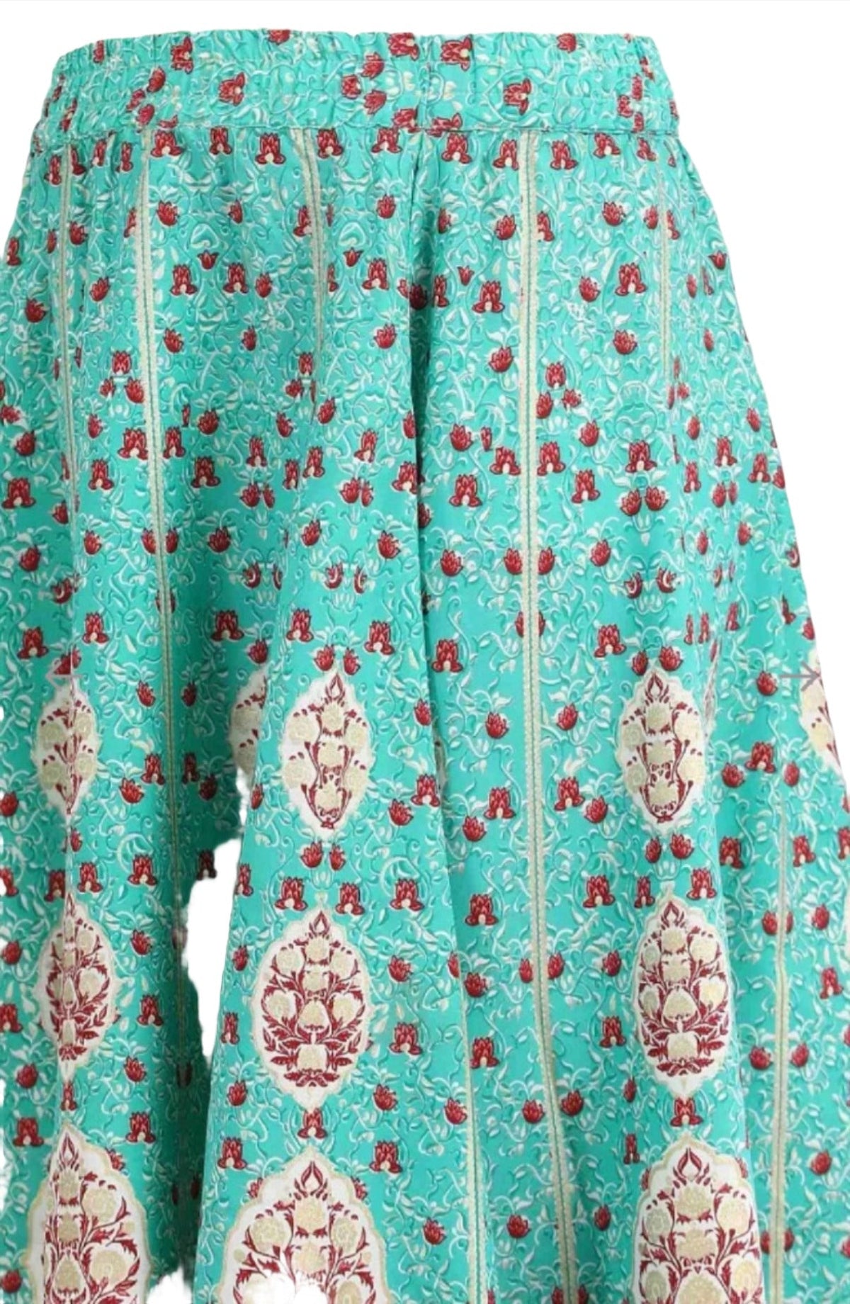 Teal Printed Skirt in Germany