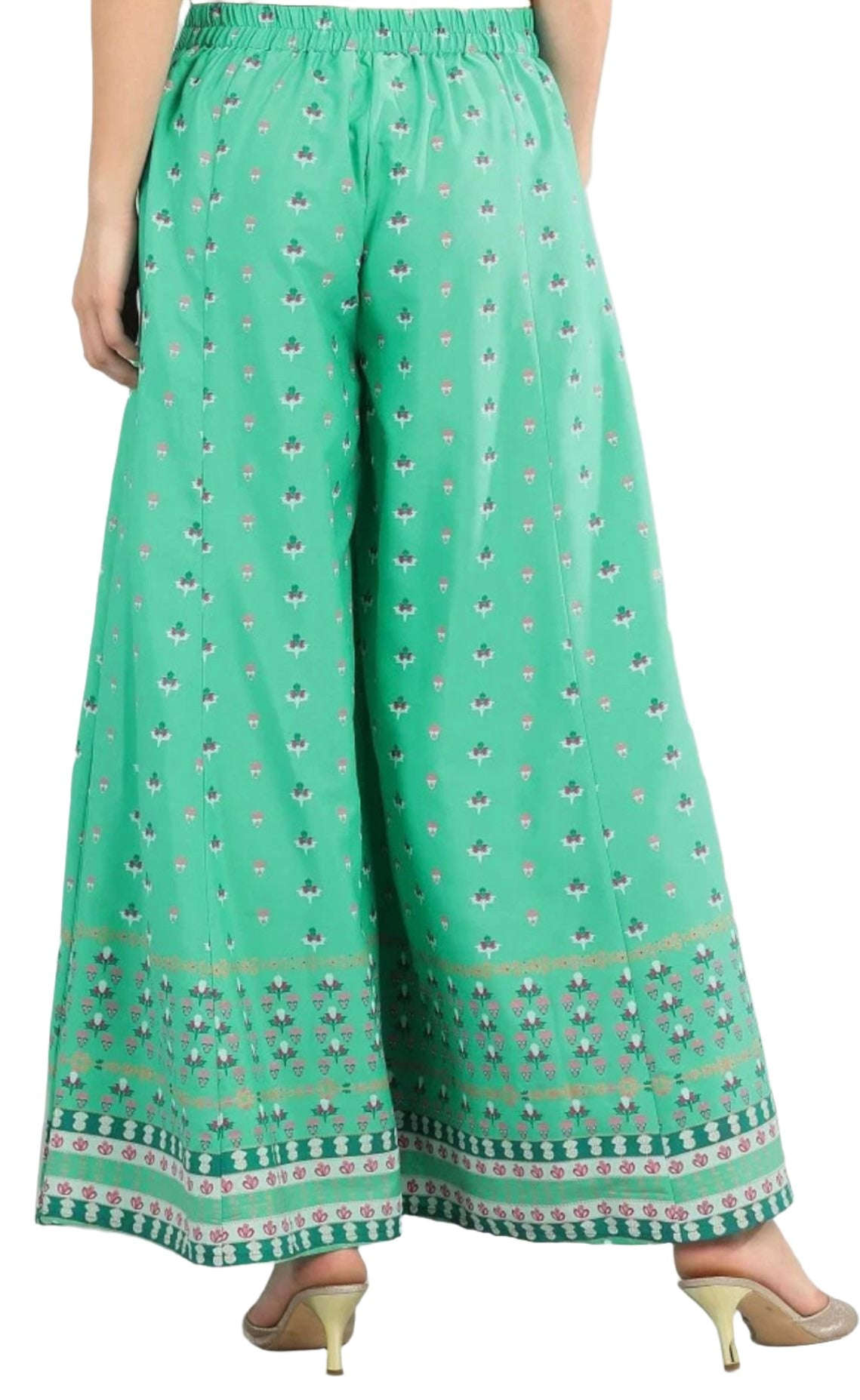 Green Printed Palazzos in Berlin Namma Markt