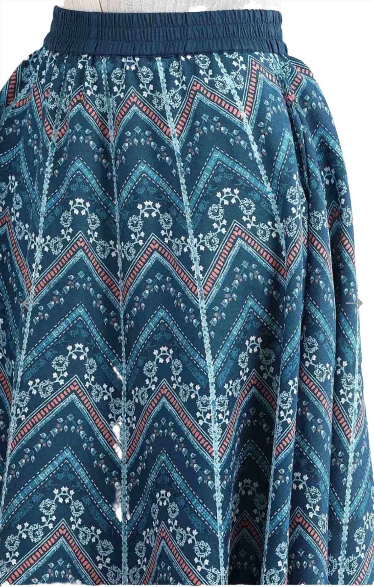 Blue Flared Printed Skirts in Germany