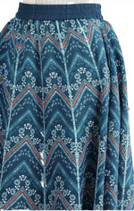 Blue Flared Printed Skirts in Germany