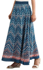 Blue Flared Printed Skirts in Germany