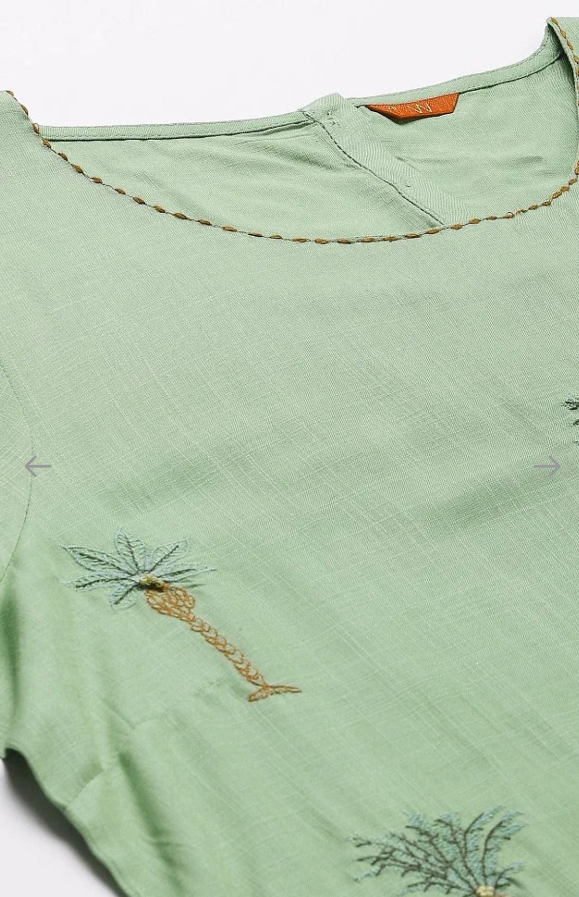 Embroidered kurta With Printed Pants And Dupatta in Paris
