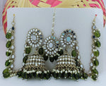 Gold Finish Kundan And Purple Bead Jhumka Earrings in Paris