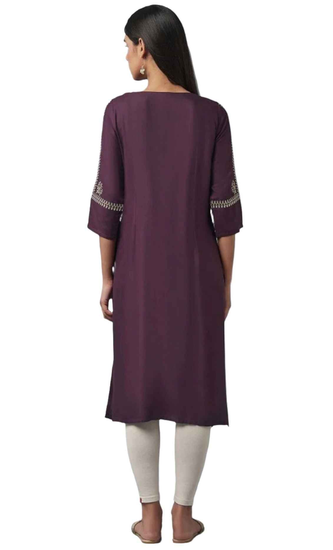 Purple kurta with Embroidery kurti in Munich