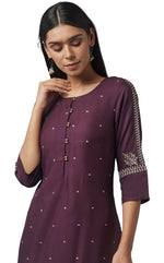 Purple kurta with Embroidery kurti in Munich