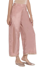 Dusky Pink Embroidered Parallel Pants in Munich