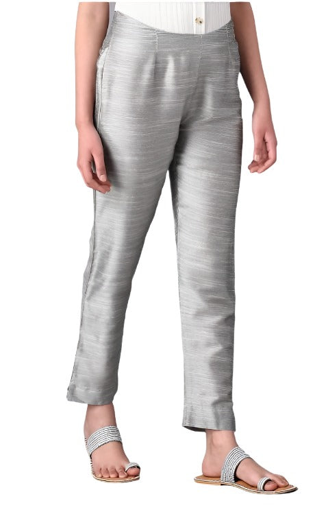 Silver Fitted Pants in Berlin