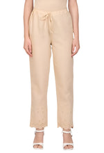 BEIGE COTTON FLAX PANTS IN ESSEN