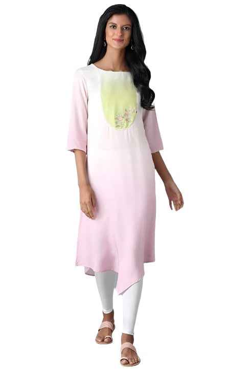 Bubblegum Pink Asymetric kurta in Paris