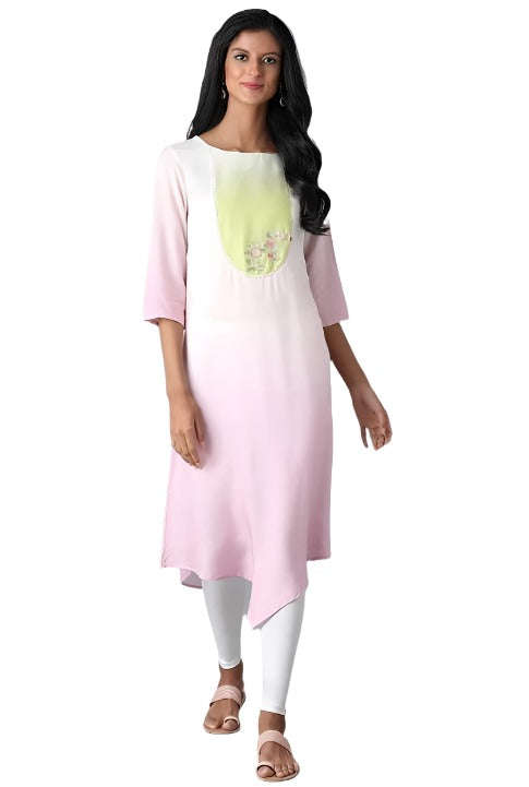 Bubblegum Pink Asymetric kurta in Paris Namma Markt