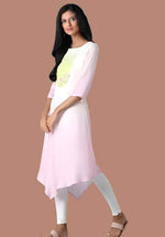 Bubblegum Pink Asymetric kurta in Paris