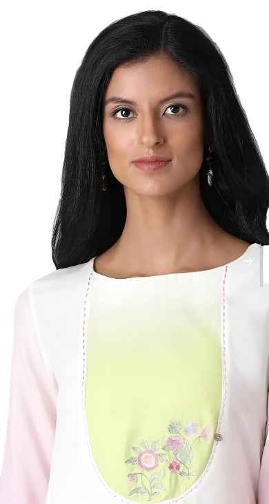 Bubblegum Pink Asymetric kurta in Paris