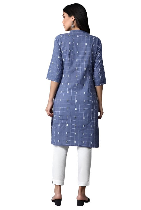 Dark Blue Printed kurta in Essen