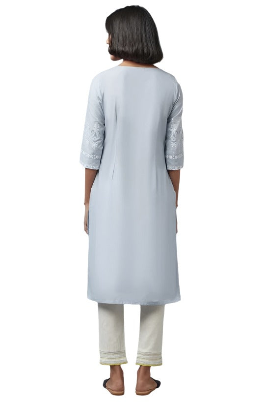 Blue Printed kurta with Sequins in Munich