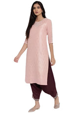 Wine Solid Draped Pants in Germany