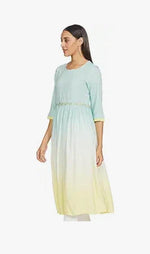 W for Woman Women's Viscose Fit and Flare Below The Knee Dress in Berlin