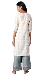 Ecru Floral Printed kurta in Germany