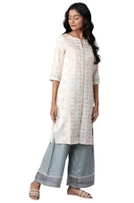 Ecru Floral Printed kurta in Germany