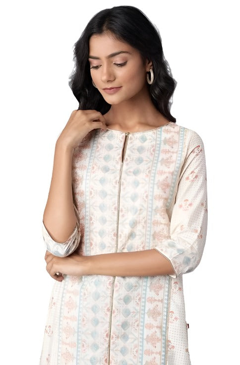 Ecru Floral Printed kurta in Germany