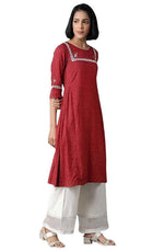 Brick Red Gathered kurta in Germany