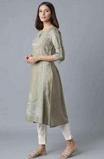 Green Paisley Print kurta In Paris