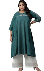 Green Polka Dots Printed Flared kurta in Germany
