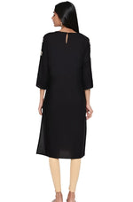 Black Jacquard kurta with Embroidery in Germany