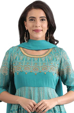Teal Round Neck kurta Set in Paris