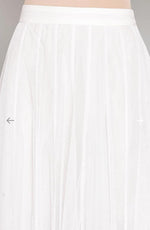 Ecru Flared Mesh Skirt in Essen