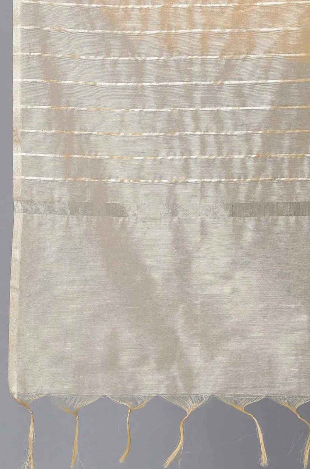 Off-White Yarn-Dyed Straight kurta-Trousers-Dupatta Set in Germany