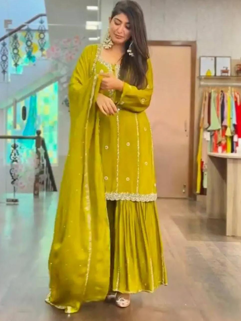 WOMEN'S Chiffon Stiched Dhoti-suit in Paris