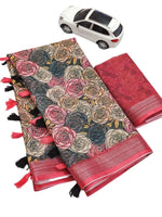 Digital Print Linen Sarees in Germany