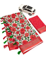 Digital Print Linen Sarees in Germany