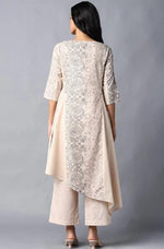 Asymmetric kurta In Floral Print And Round Neck in Berlin