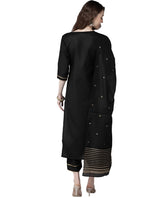 Black Pure Cotton Kurta with Palazzos & With Dupatta in Germany